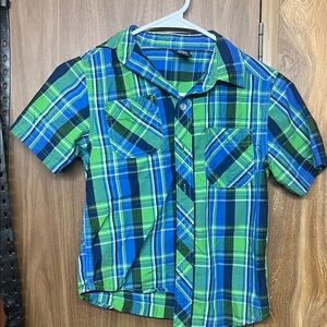 Faded Glory Vibrant Plaid Kids Button Down Shirt